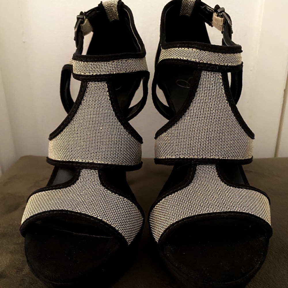 Black and Silver High Heels